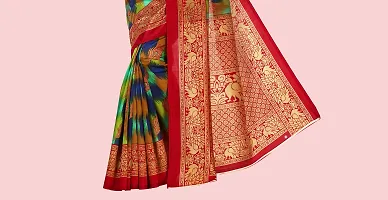 Stylish Multicoloured Art Silk Printed Saree with Blouse piece For Women-thumb4