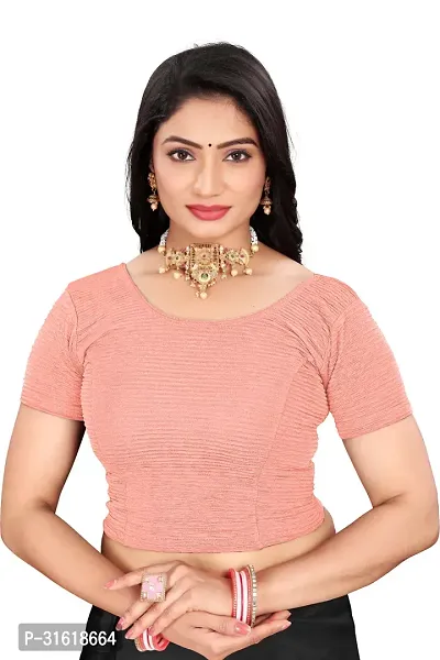 Reliable Pink Lycra Blend Stitched Blouses For Women-thumb0