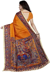 Beautiful Orange Cotton Blend Printed Saree With Blouse Piece For Women-thumb2