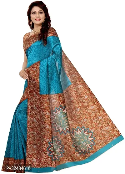 Elegant Art Silk Printed Saree with Blouse piece For Women-thumb2