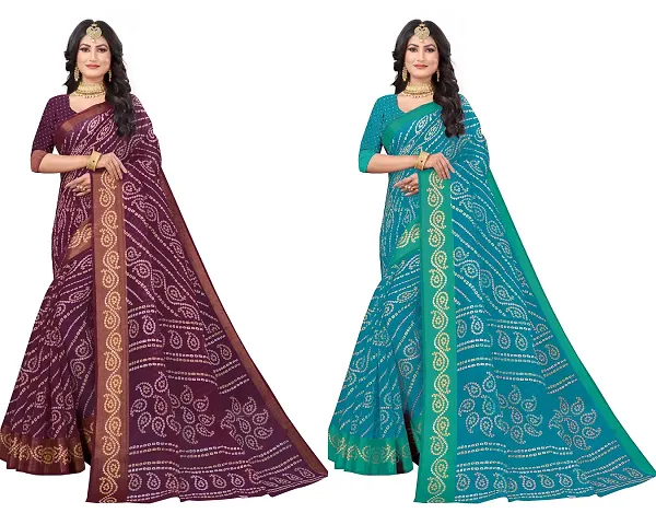 Glamorous Cotton Silk Saree with Blouse piece 