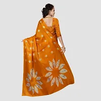 Beautiful Orange Art Silk Printed Saree With Blouse Piece For Women-thumb1