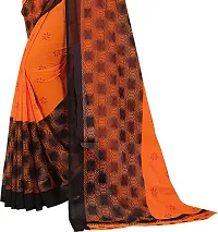 Elegant Orange Georgette Saree with Blouse piece For Women-thumb3