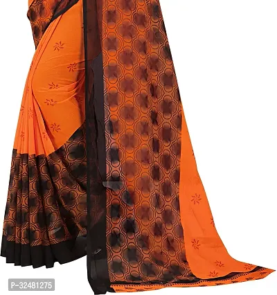 Elegant Orange Georgette Saree with Blouse piece For Women-thumb4