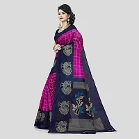 Beautiful Cotton Blend Pink Printed  Saree with Blouse piece For Women-thumb3