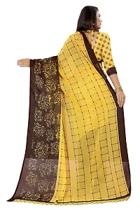 Elegant Georgette Printed Saree with Blouse piece For Women-thumb2