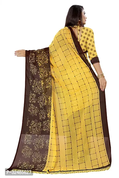 Elegant Georgette Printed Saree with Blouse piece For Women-thumb3