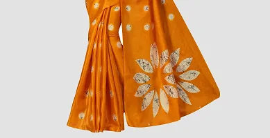 Beautiful Orange Art Silk Printed Saree With Blouse Piece For Women-thumb4