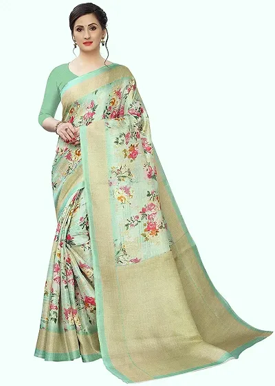 Attractive Art Silk Printed Sarees with Blouse