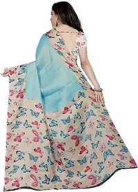 Elegant Cotton Blend Printed Saree with Blouse piece For Women-thumb2