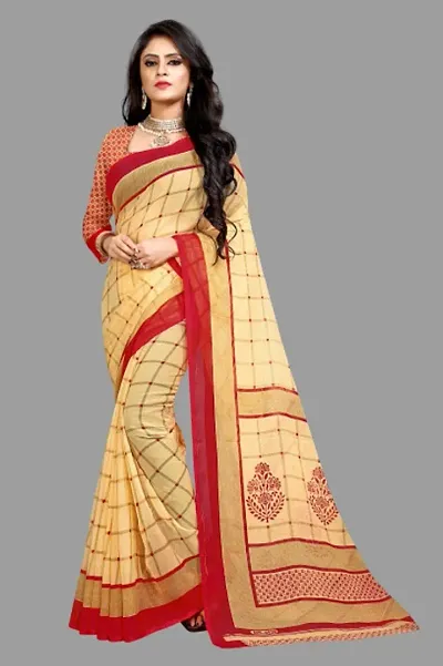 Elegant Polycotton Saree without Blouse piece For Women