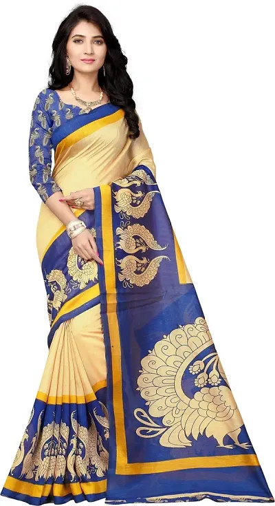 New Trendy Cotton Printed Sarees with Blouse Piece