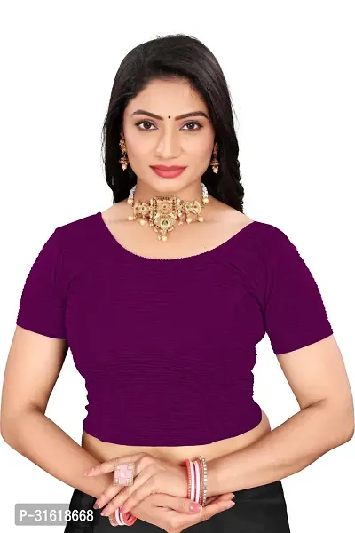 Reliable Purple Lycra Blend Stitched Blouses For Women