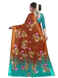 Elegant Cotton Linen Printed Saree with Blouse piece For Women-thumb2