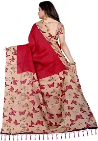 Elegant Red Silk Blend Saree with Blouse piece For Women-thumb2