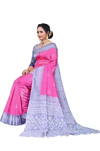 Beautiful Pink Art Silk Digital Print Saree With Blouse Piece For Women-thumb4