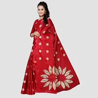 Beautiful Red Art Silk Printed Saree With Blouse Piece For Women-thumb2