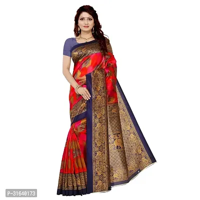 Elegant Blue Art Silk Saree without Blouse piece For Women-thumb0