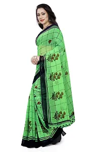 Beautiful Green Georgette Printed Saree With Blouse Piece For Women-thumb4