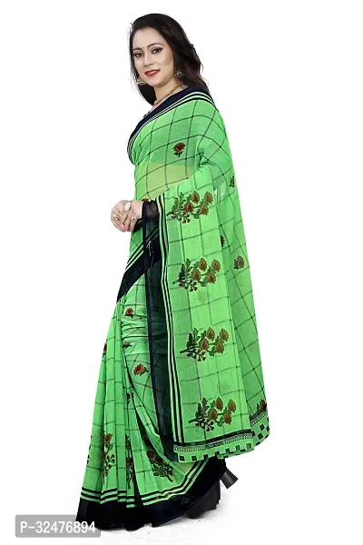 Beautiful Green Georgette Printed Saree With Blouse Piece For Women-thumb5