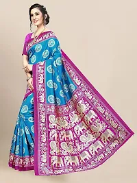 Beautiful Blue Art Silk Woven Design Saree With Blouse Piece For Women-thumb3