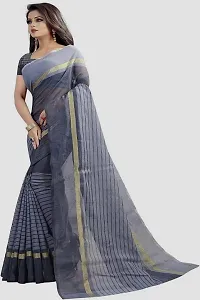 Beautiful Multicoloured Cotton Blend Striped Saree With Blouse Piece For Women Pack Of 2-thumb2