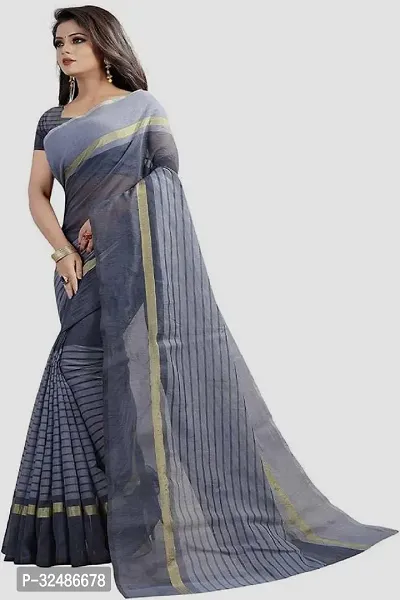 Beautiful Multicoloured Cotton Blend Striped Saree With Blouse Piece For Women Pack Of 2-thumb3