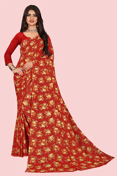 Stylish Polycotton Saree without Blouse piece For Women