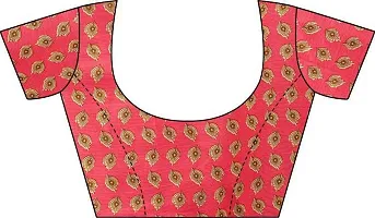 Elegant Art Silk Printed Saree with Blouse piece For Women-thumb1