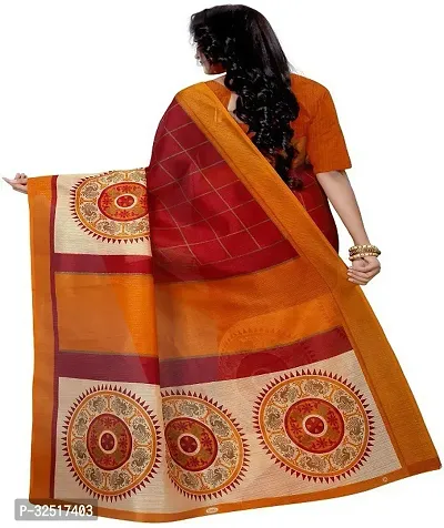 Beautiful Multicoloured Silk Blend Printed Saree With Blouse Piece For Women Pack Of 2-thumb4