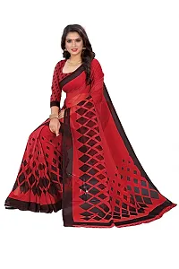 Beautiful Red Georgette Printed Saree With Blouse Piece For Women-thumb4