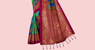 Elegant Art Silk Self Pattern Saree with Blouse piece For Women-thumb4