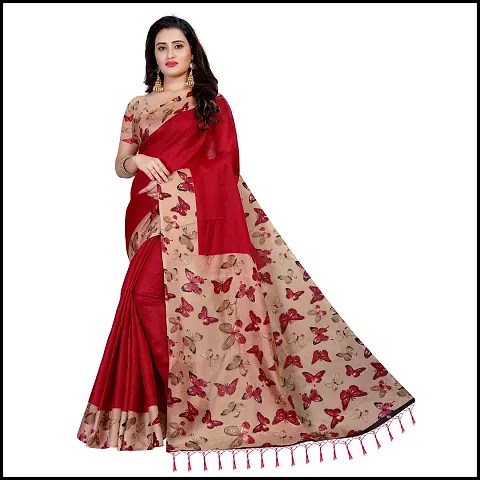 Elegant Polycotton Saree without Blouse piece For Women