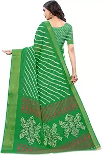 Beautiful Green Cotton Silk Striped Saree With Blouse Piece For Women-thumb2