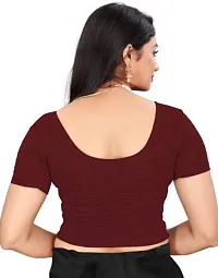 Reliable Maroon Lycra Blend Stitched Blouses For Women-thumb2