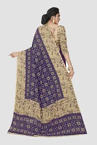 Beautiful Purple Georgette Printed Saree With Blouse Piece For Women-thumb1