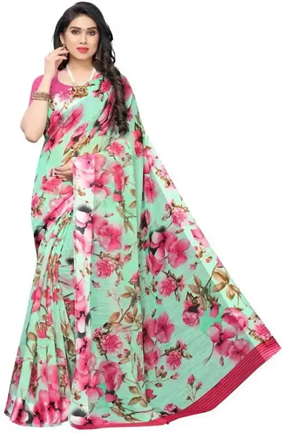 Stunning Linen Sarees With Blouse Piece