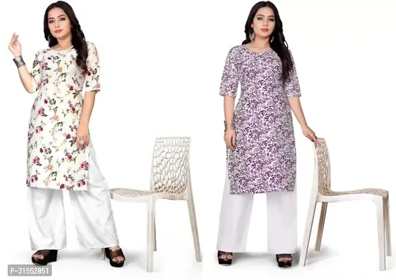 Stylish Crepe Stitched Kurta For Women Pack Of 2