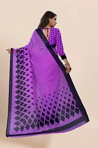 Stylish Purple Georgette Printed Saree with Blouse piece For Women-thumb2