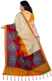 Elegant Cotton Silk Printed Saree with Blouse piece For Women-thumb1