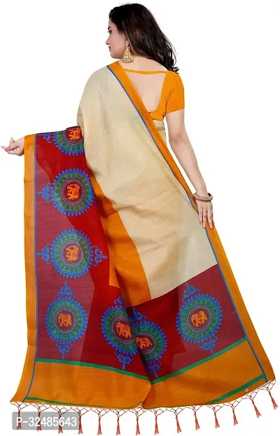 Elegant Cotton Silk Printed Saree with Blouse piece For Women-thumb2