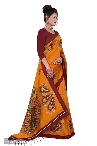 Elegant Art Silk Printed Saree with Blouse piece For Women-thumb3