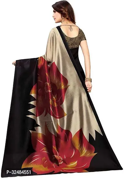 Elegant Art Silk Printed Saree with Blouse piece For Women-thumb2