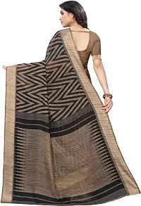 Elegant Black Cotton Linen Printed Saree With Blouse Piece For Women Pack Of 1-thumb4