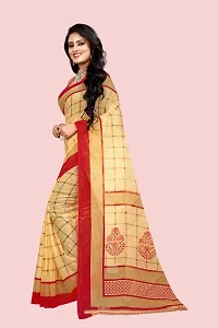 Stylish Yellow Georgette Checked Saree with Blouse piece For Women-thumb3