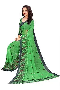 Elegant Georgette Printed Saree with Blouse piece For Women-thumb2