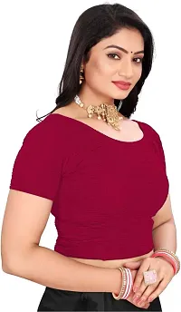 Reliable Maroon Lycra Blend Stitched Blouses For Women-thumb1