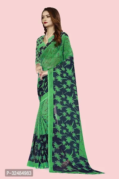 Elegant Georgette Printed Saree with Blouse piece For Women-thumb4