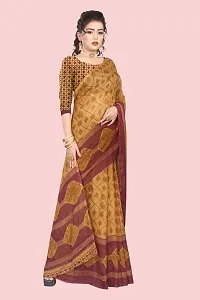 Beautiful Yellow Georgette Printed Saree With Blouse Piece For Women-thumb4