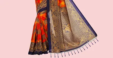 Elegant Art Silk Self Pattern Saree with Blouse piece For Women-thumb4